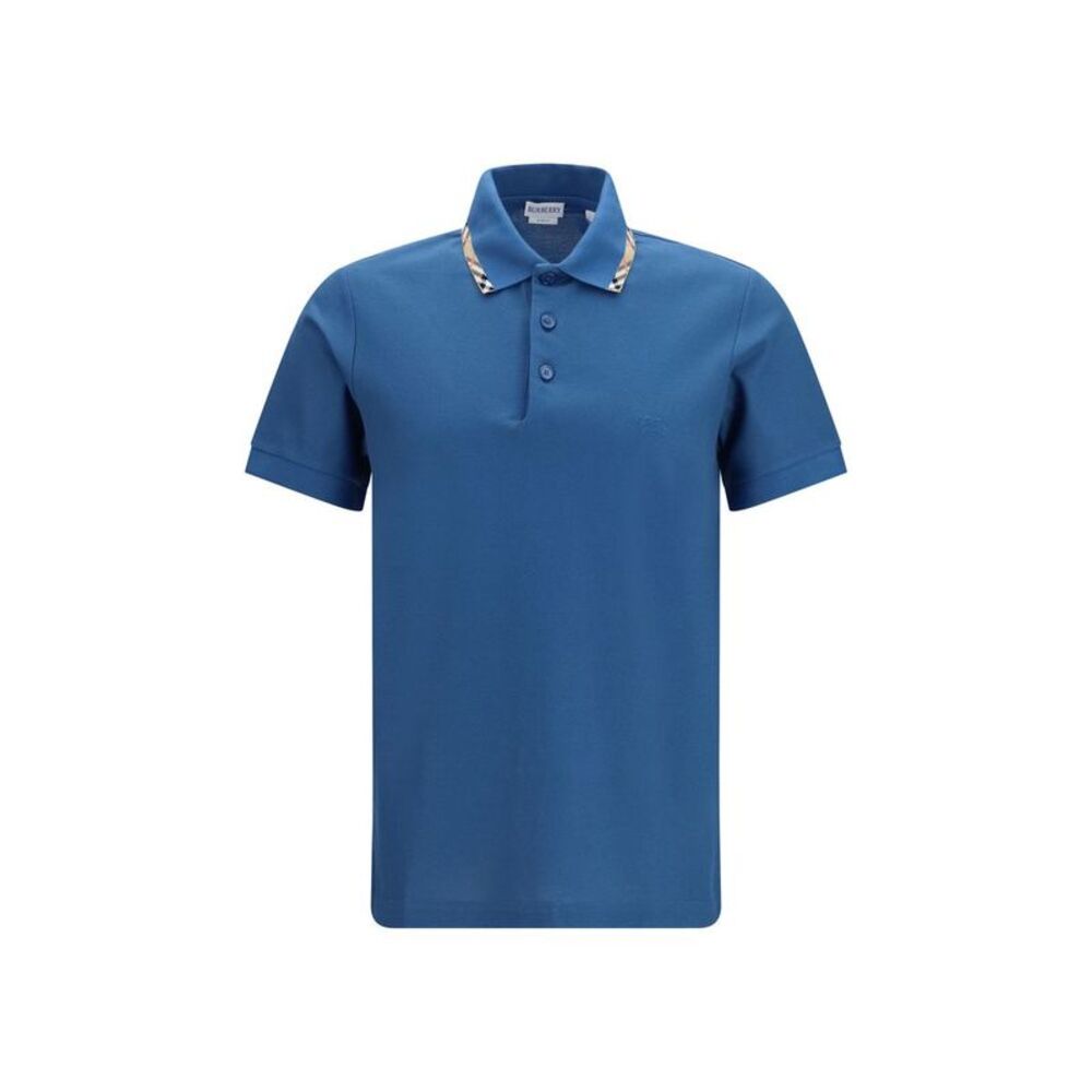 Burberry Blue Cotton Polo Men's Shirt